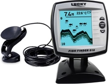 LUCKY Fish Finder FF918-180S Wired Transducer Sensor Fishfinder 45 Grad Echo LCD Fisch Locator Boot Fischfinder Fisch Detektor