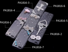 Luxus klar transparenten Crystal Bling Strass Diamond Silber Blume Fall wieder decken schützende Hartschale für Apple iPhone 6