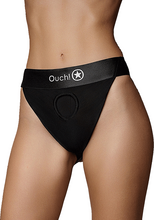 Ouch! Vibrating Strap-on Panty Harness with Open Back-M/L