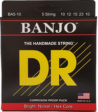 DR Strings BA5-10 strenge til 5-strenget banjo, medium