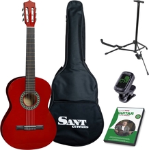 Sant CL-50-RD spansk gitar rød, komplett pakke
