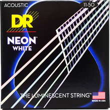DR Strings NWA-11 Neon White stålstrenger til gitar, 011-050