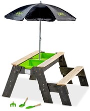 EXIT Aksent Aksent Sand, vatten och picknickbord (1 bänk) med parasoll och trädgårdsredskap