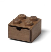 LEGO Skrivbordslåda 4 Trä (Mörkbetsad Ek)