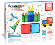 Picasso Tiles Diamond Series Magnetic Tiles set 63-delar