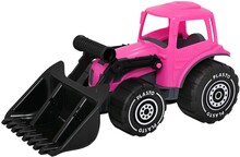 Plasto Traktor med frontlastare 32 cm (Rosa)
