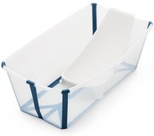 Stokke Flexi Bath Bundle med Värmekänslig Propp (Transparent Blå)