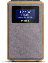 Philips: Radio med trähölje. Klocka och 20st snabbval