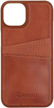 Krusell: Leather CardCover iPhone 14 Pro Cognac