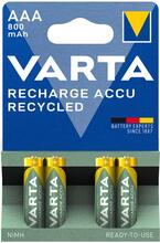 Varta: Recycle Laddningsbart batteri AAA 800 mAh 4-p