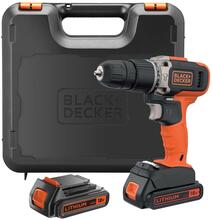 Black & Decker: Slagborrmaskin 18V lithium-ion 2X1,5AH batt