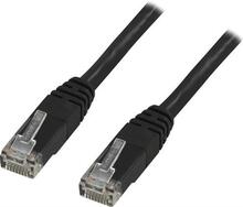 DELTACO Network Cable | Cat 6 | U/UTP | Low smoke/halogen free | Patch round (standard) | Black | 0.