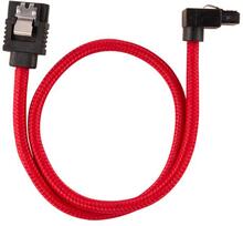 Corsair Premium Sleeved SATA Data Cable Set with 90° Connectors, Red, 30cm