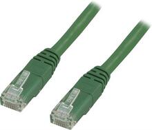 DELTACO Network Cable | Cat 6 | U/UTP | Low smoke/halogen free | Patch round (standard) | Green | 1m