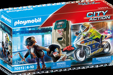 Playmobil - Police motorcycle: pursuit of the money robber