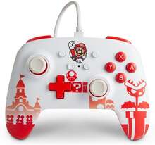 PowerA Enhanced Wired Controller For Nintendo Switch - Mario Red/White