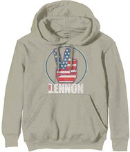 John Lennon: Unisex Pullover Hoodie/Peace Fingers US Flag (XX-Large)