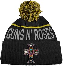 Guns N"' Roses: Unisex Bobble Beanie Hat/Cross