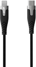 GEAR Laddkabel PRO USB-C till Lightning C94 1.5m Svart Kevlarkabel med Metallkopplingar