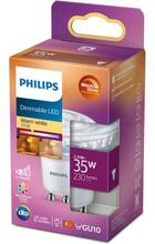 Philips: LED GU10 Spot 35W Dimbar WarmGlow 230lm