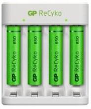 GP ReCyko Battery Charger, E411 (USB), incl. 4 x AAA 850 mAh Batteries