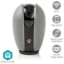 Nedis SmartLife Inomhus Kamera | Wi-Fi | Full HD 1080p | Panorera lutning | microSD (ingår inte) / Molnlagring (tillval) | Nattsikt | Android- / IOS | Mörkgrå / Vit