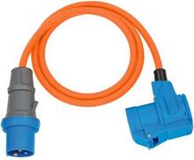 Brennenstuhl CEE Adapter Kabel Camping 1,5 m kabel i orange (CEE stickpropp och vinkelkoppling inkl. säkerhetskontakt kombinationsuttag, 230V/16A, för permanent utomhusbruk)