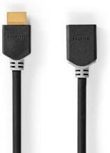 Nedis High Speed --HDMI - kabel med Ethernet | HDMI- Kontakt | HDMI- Hona | 4K@60Hz | ARC | 18 Gbps | 2.00 m | Rund | PVC | Antracit | Låda