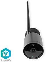 Nedis SmartLife Utomhus Kamera | Wi-Fi | Full HD 1080p | IP65 | microSD (ingår inte) / Molnlagring (tillval) | 12 V DC | Med rörelsesensor | Nattsikt | Android- / IOS | Svart
