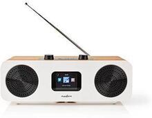 Nedis Internet Radio | Bordsdesign | Bluetooth® / Wi-Fi | DAB+ / FM / Internet | 2.4 "" | Färgskärm | 34 W | Fjärrstyrd | App styrd | Väckarklocka | Brun / Vit