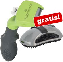 FURminator deShedding Tool für Hunde + Curry Comb Striegel gratis! - S Kurzhaar - Kammbreite 3,8 cm