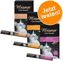 Miamor Cat Snack Cream Probiermix 18 x 15 g - Malt, Multivitamin, Leberwurst
