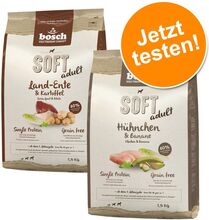 Probierpaket: bosch Soft 2 Sorten zum Sparpreis - 2 x 12,5 kg (Hühnchen + Banane & Land-Ente & Kartoffel)