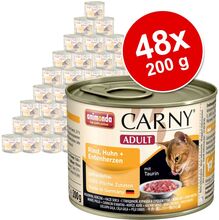 Super-Sparpaket: 48 x 200 g Animonda Carny Adult - Rind & Reh mit Preiselbeeren