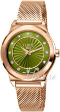 Ferrè Milano FM1L125M0271 Grön/Roséguldstonat stål Ø34 mm