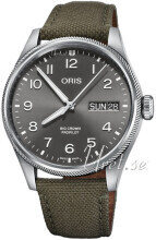 Oris 01 752 7760 4063-07 3 22 02LC Aviation Grå/Läder Ø44 mm