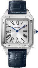 Cartier WSSA0032 Santos Dumont Sølvfarvet/Læder 46.6x33.9 mm