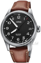 Oris 01 751 7761 4164-07 6 20 07LC Aviation Sort/Læder Ø41 mm