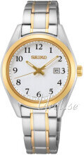 Seiko SUR466P1 Neo Classic Hvid/Gul guldtonet stål Ø30 mm