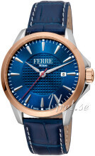 Ferrè Milano FM1G157L0021 Lenio Blå/Lær Ø42 mm