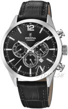 Festina F20542-5 Timeless Sort/Lær Ø44 mm