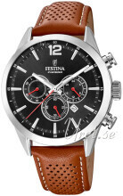 Festina F20542-6 Timeless Sort/Lær Ø43.5 mm