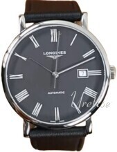 Longines L4.911.4.71.2 Elegant Sort/Lær Ø41 mm