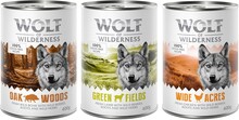 10 % Rabatt! Wolf of Wilderness mixpakker - 6 x 400 g (Classic bokser): 2x Villsvin, 2x Kylling, 2x Lam