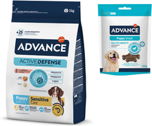 1,5/3 kg Advance Puppy + 3 x 150 g Snack på köpet! - Puppy Sensitive Salmon 3 kg + Puppy Snack - 3 x 150 g