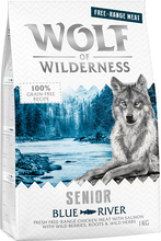2 x 1 kg Wolf of Wilderness torrfoder till sparpris! - Senior Blue River - Free Range Chicken & Salmon