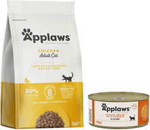 Applaws provpack: Torr- och våtfoder - 2 kg Adult Chicken + 6 x 156 g Kycklingbröst & pumpa