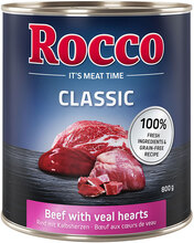 Økonomipakke: Rocco Classic 24 x 800 g - Storfekjøtt med kalvehjerter