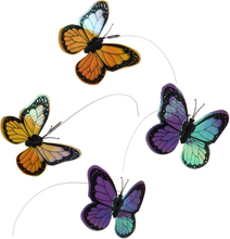 Kattelegetøj Funny Butterfly - 4 reservesommerfugle (4 stk. = 1 sæt)