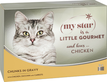 Ekonomipack: My Star Chunks in Sauce Gourmet burk 48 x 85 g - Chicken, Zucchini & Carrot